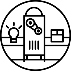 Machine With Light Bulb And Box Outline Svg Vector, Free Vectors File